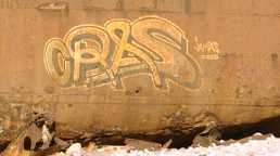 2002- grafity outside of the wreck